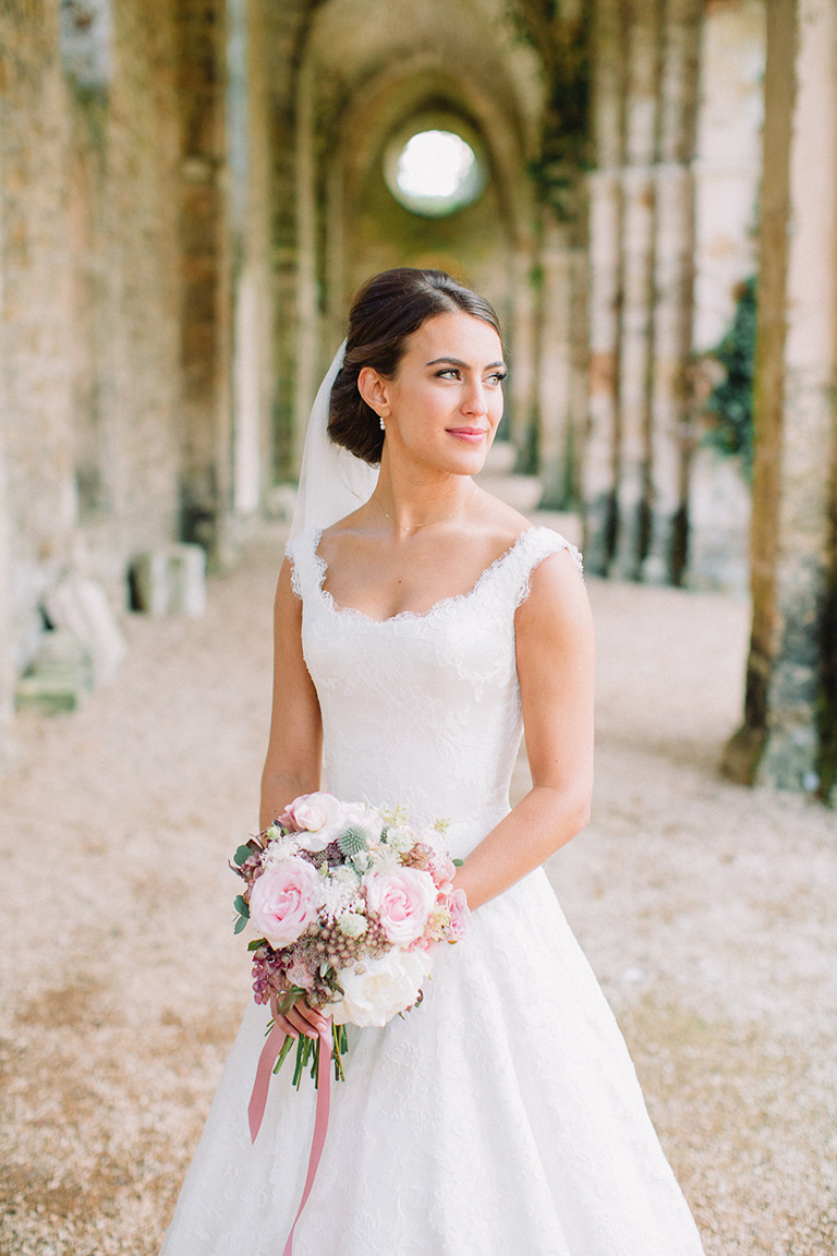 Phillipa-Lepley-Couture-Wedding-Dress-London-UK-Scoop-Neckline-French-Lace-Wedding-Dress-Silk-Tulle-Lace-Edged-Veil-Corset-4