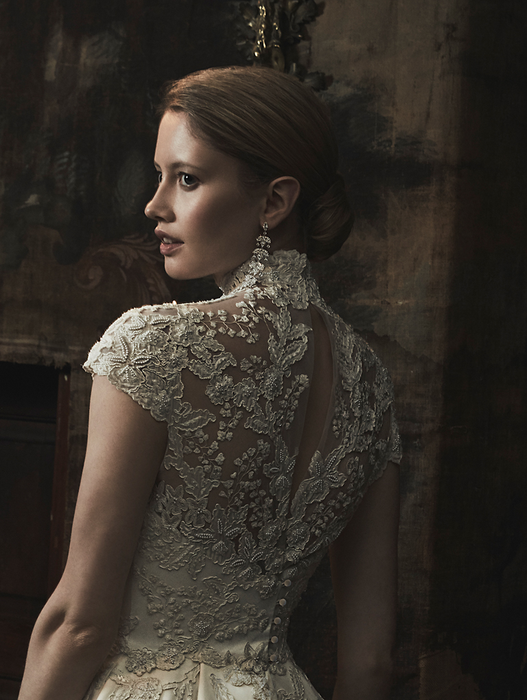 Phillipa-Lepley-High-Neck-Cap-Sleeve-Embroidered-Bespoke-Wedding-Dress-London-Couture-Wedding-Dress-London-UK-2