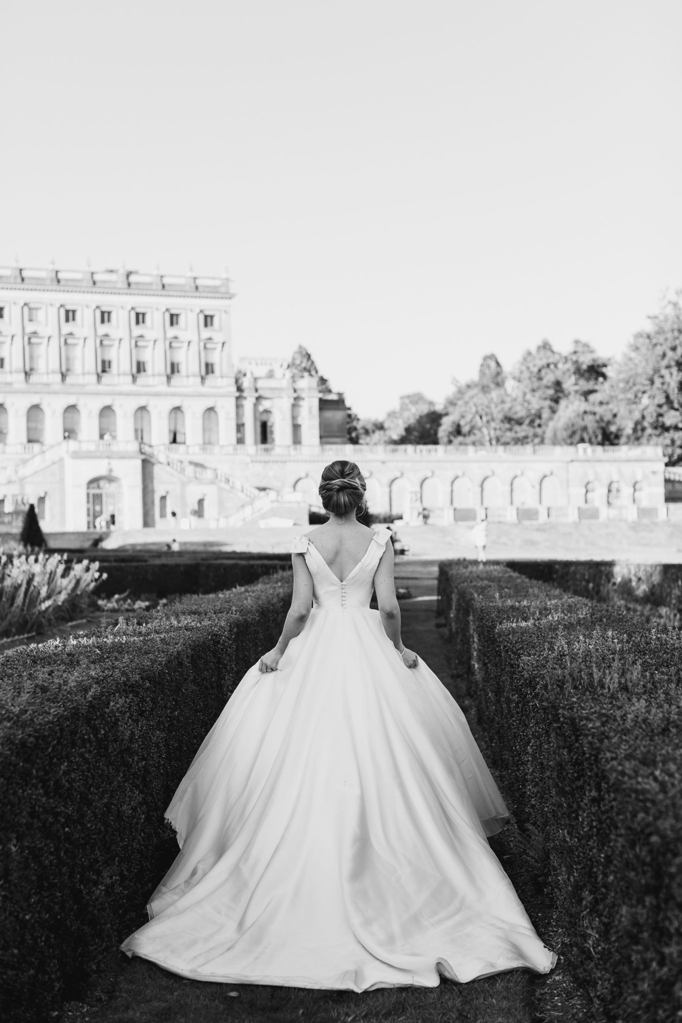 Phillipa Lepley Bespoke Luxury Wedding Dress London Designer Duchess Satin Silk Organza Cliveden House Roberta Facchini Photography
