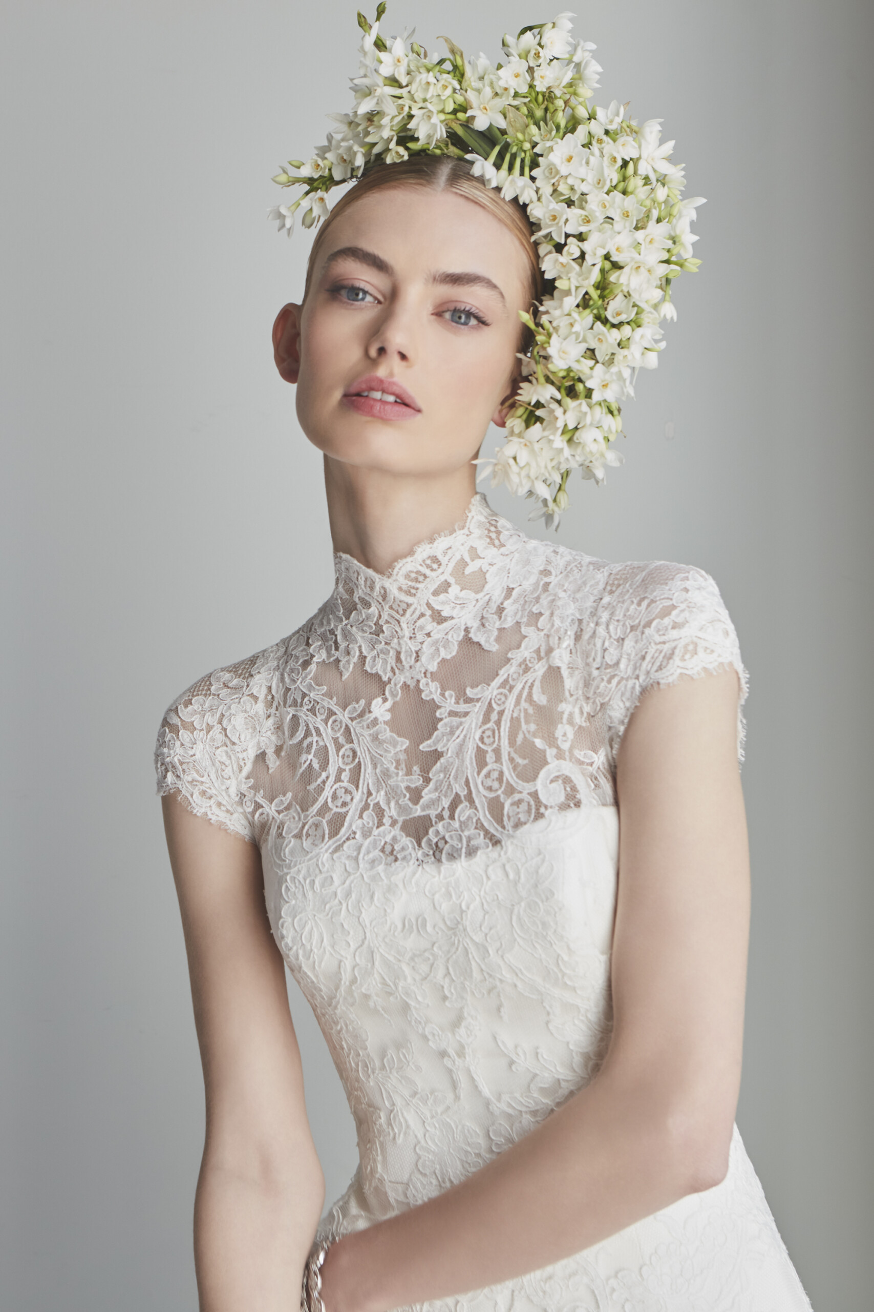 A High Neck Embroidered Wedding Dress | Phillipa Lepley