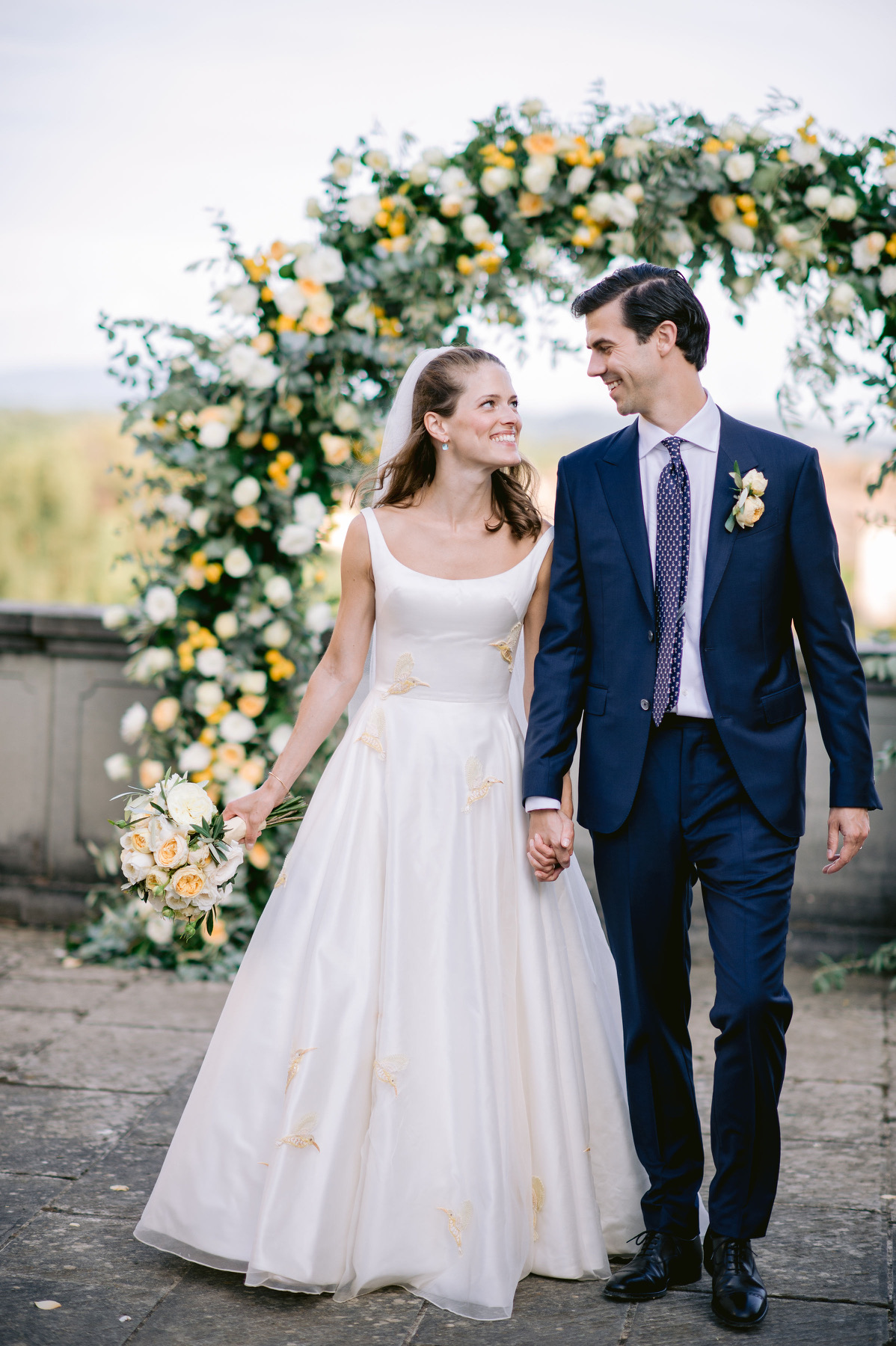 Phillipa_Lepley_Couture_Real_Bride_Alexandra_Embroidered_Hummingbird_Silk_Organza_Wedding_Dress_Plain_Tulle_Veil_4