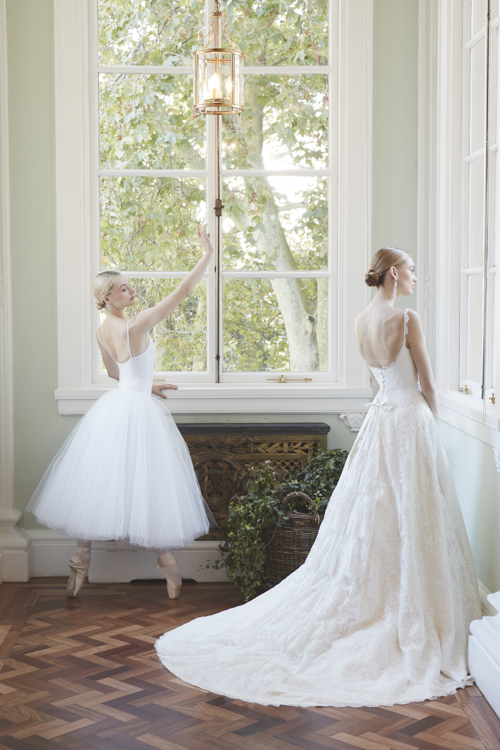 COUTURE WEDDING DRESS: SYMMETRICAL SCROLL TIED BACK - Phillipa Lepley