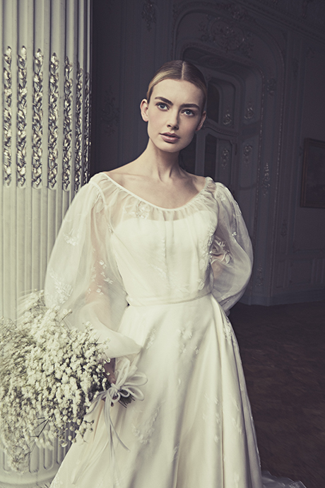 Phillipa-Lepley-Couture-Wedding-Dress-London-UK-Designer-Bespoke-Couture-Vienna-Wisteria-Organza-Ivory-Printed-Wisteria-Floral-Organza-Wedding-Gown-Billow-Sleeve1