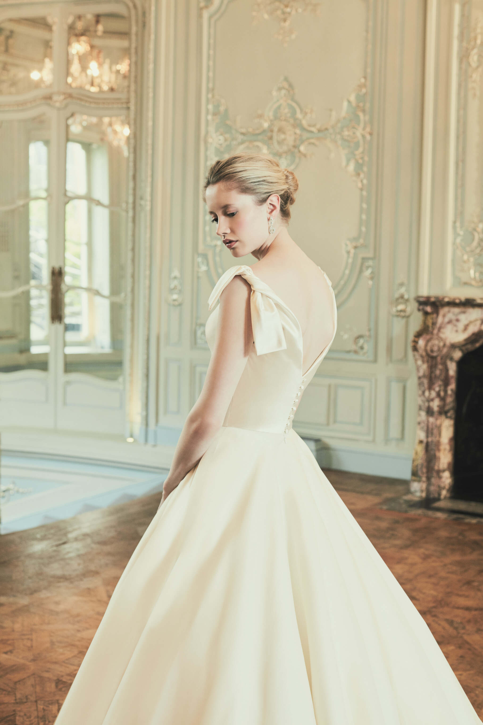 Jax Dress | Ivory Duchess Satin Fit and Flare Dress | Emilia Wickstead