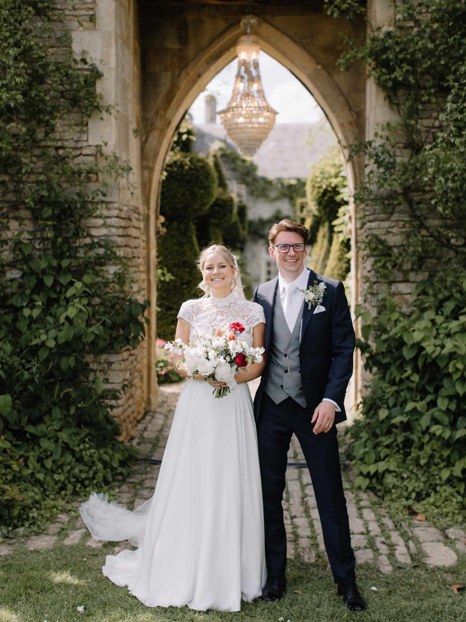 Phillipa Lepley Bride Tabitha High Neck Embroidered Wedding Dress Cap Sleeves