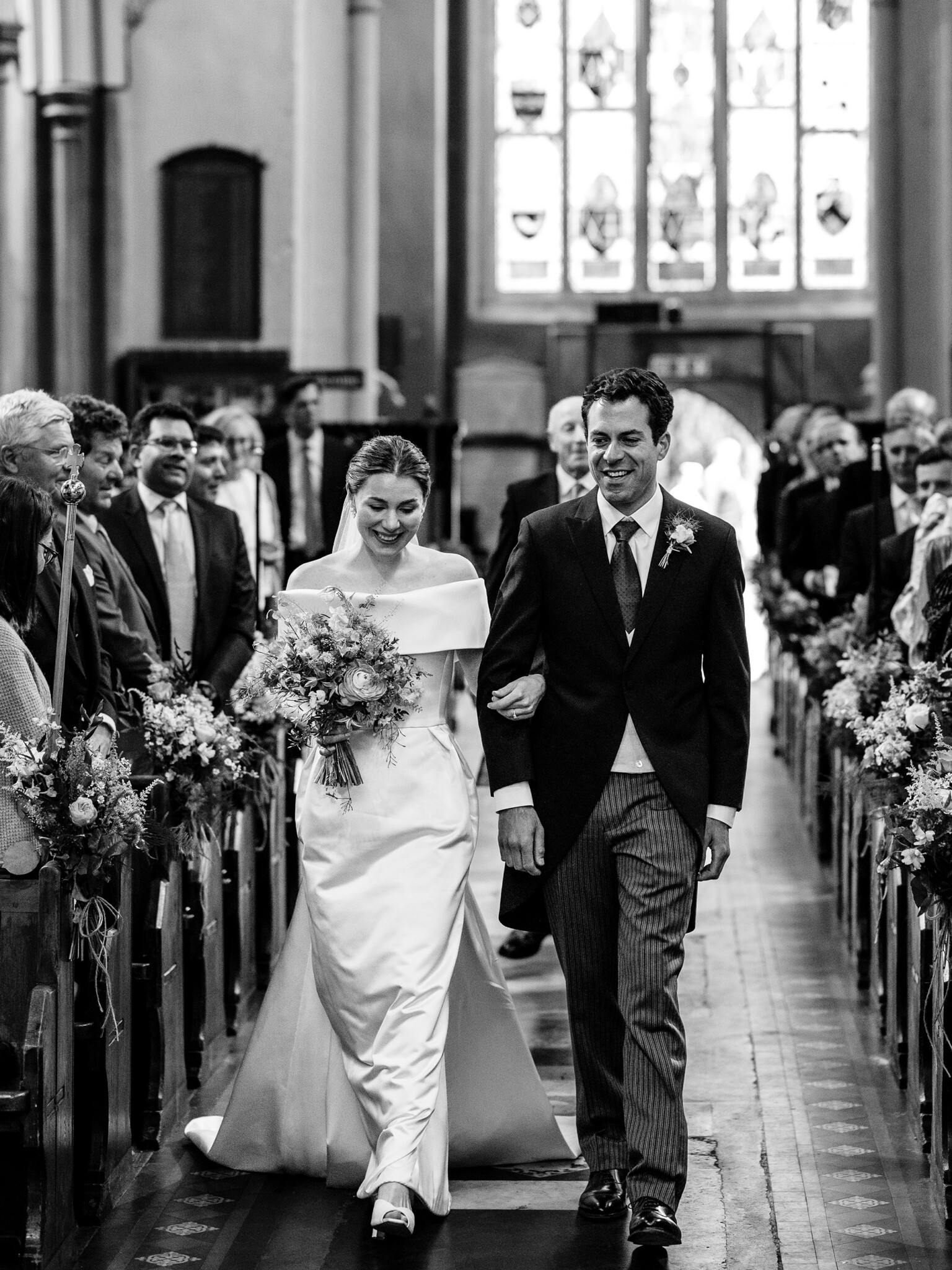 Phillipa Lepley Bride Georgina Off The Shoulder Duchess Satin Wedding Dress With Collar