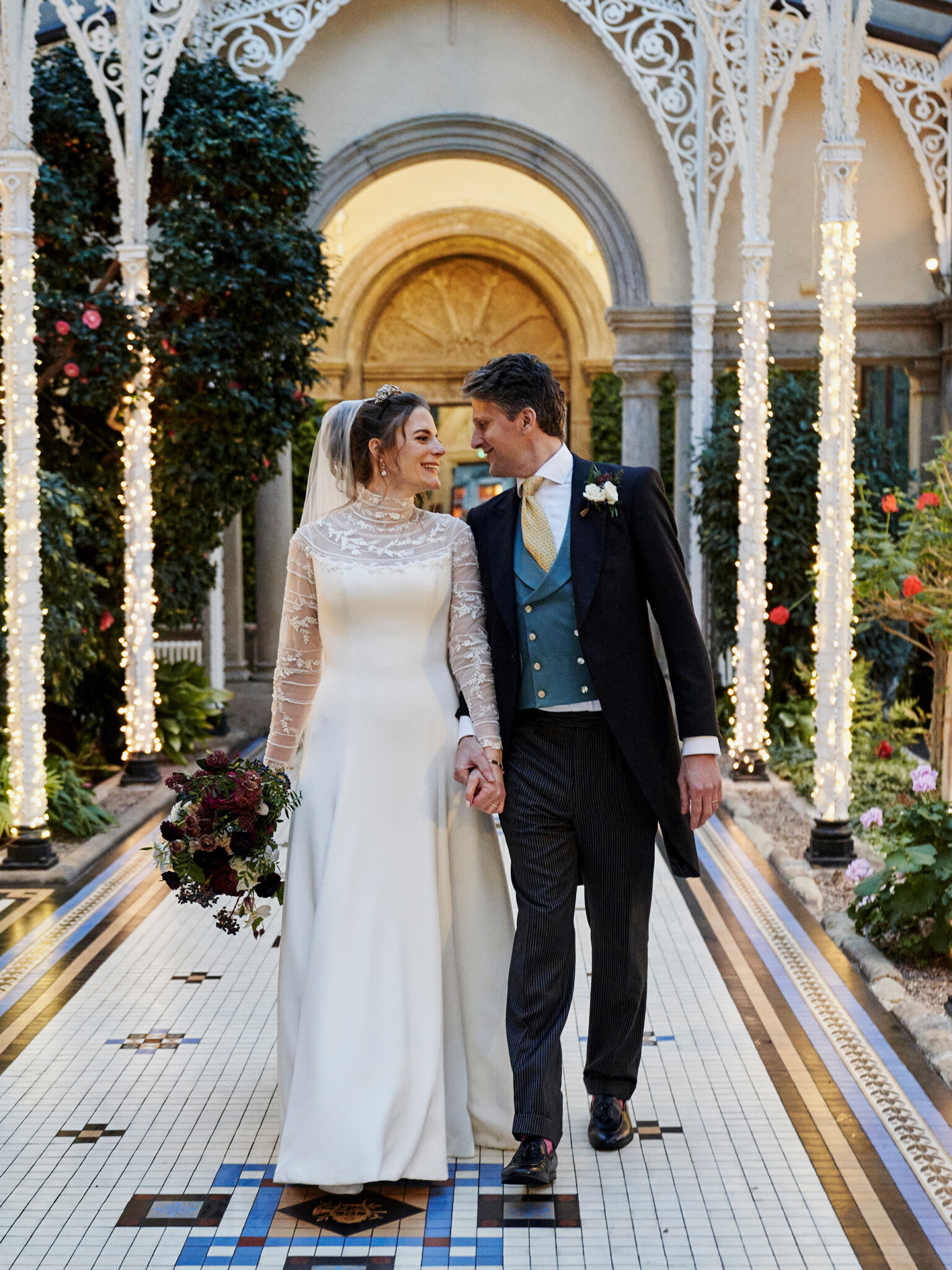 Phillipa Lepley Bride Clementine Christmas Wedding High Neck Embroidered Long Sleeve Dress