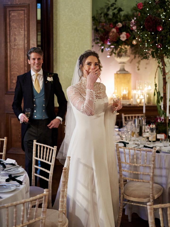 Phillipa Lepley Bride Clementine Christmas Wedding High Neck Embroidered Long Sleeve Dress