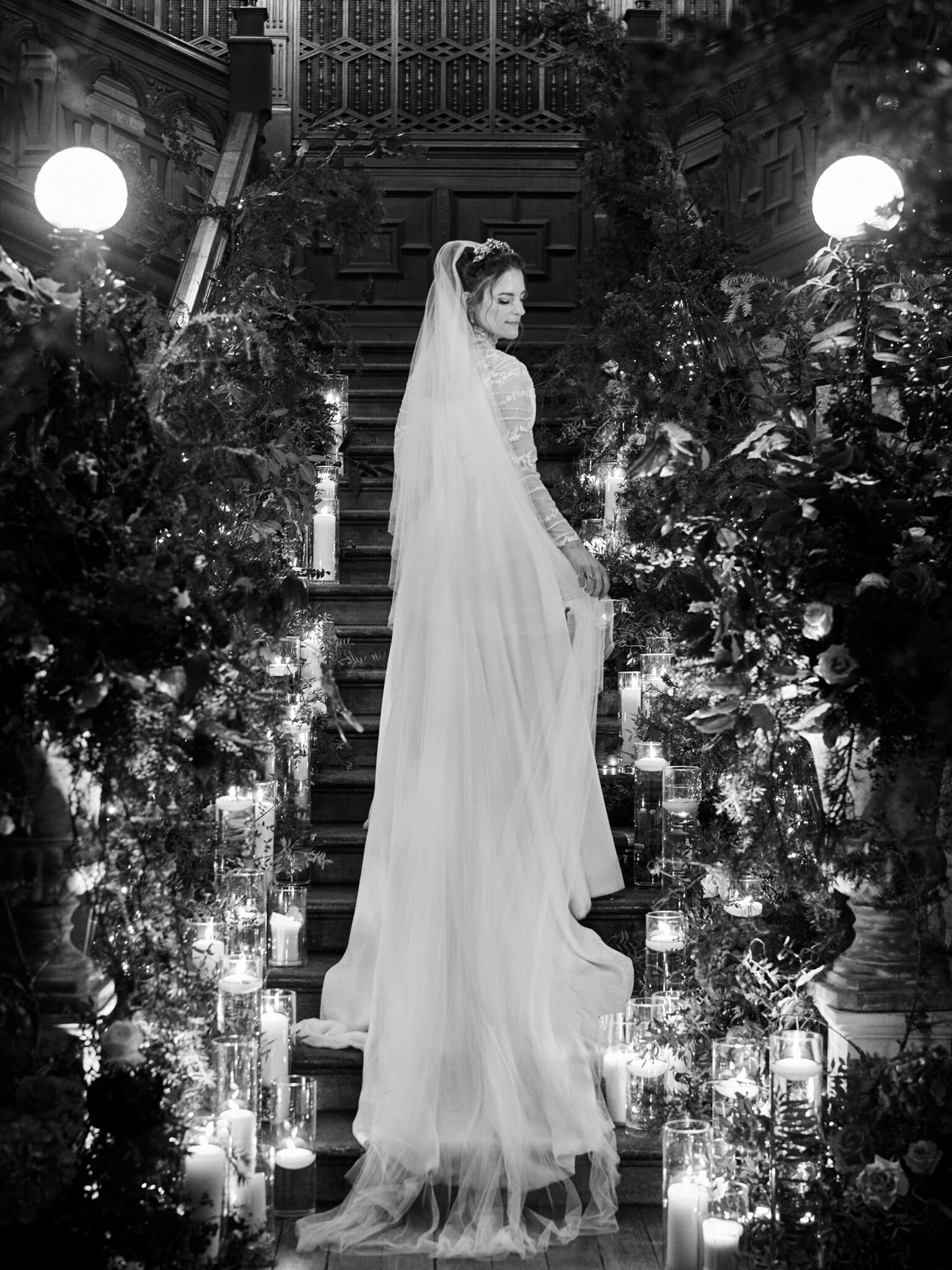 Phillipa Lepley Bride Clementine Christmas Wedding High Neck Embroidered Long Sleeve Dress