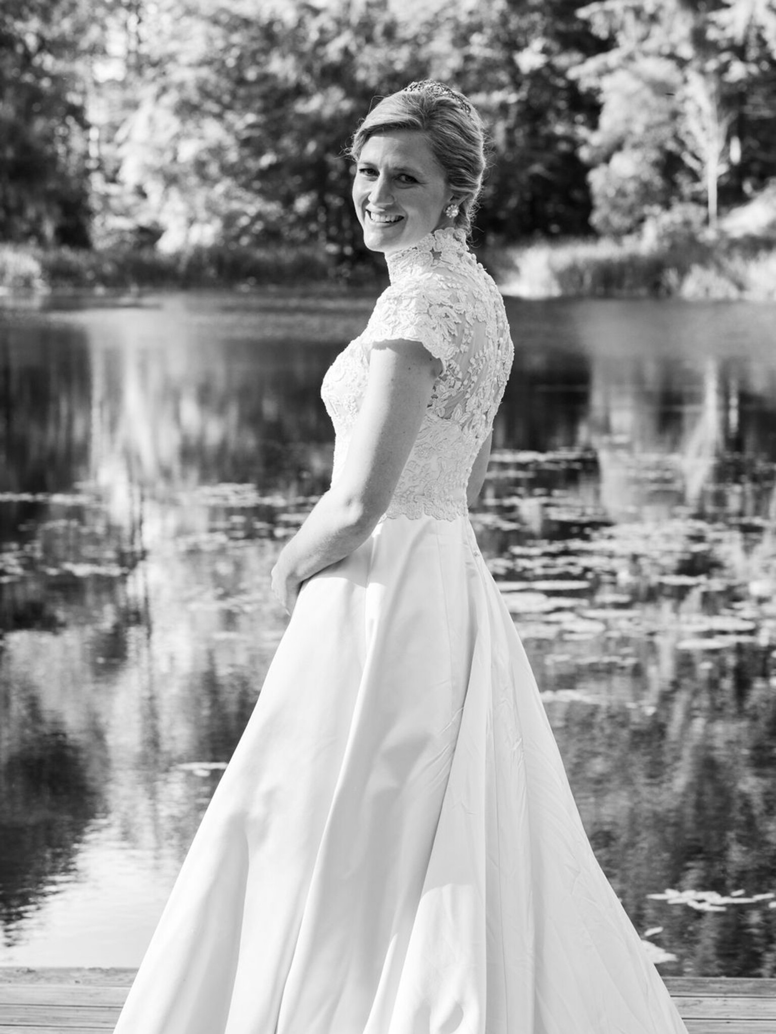 Phillipa Lepley Bride Roseanna Balmoral Wedding High Neck Embroidered Wedding Dress