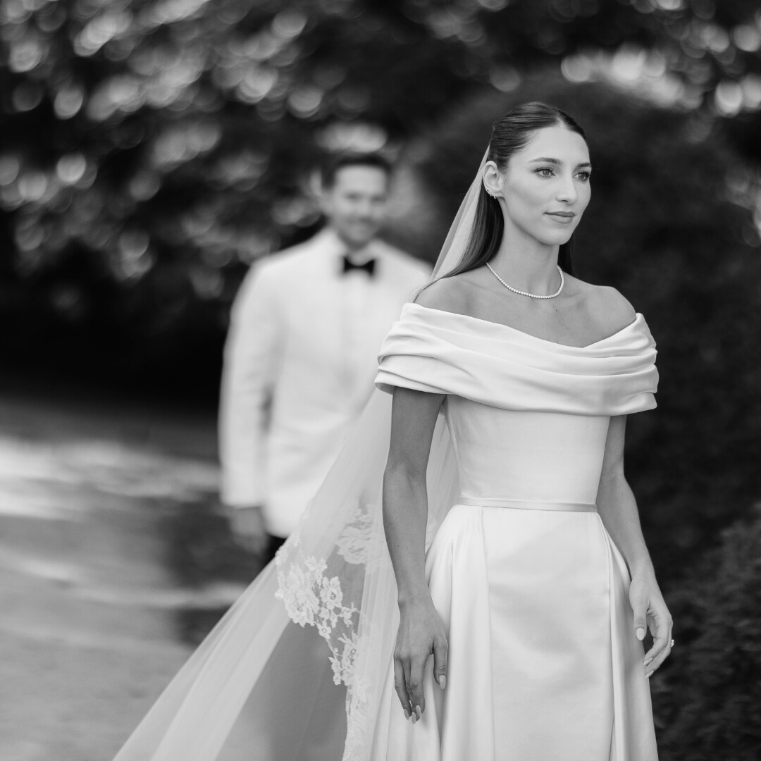 Phillipa Lepley Bride Blaize Off The Shoulder Bespoke Duchess Satin Gown With Detachable Overskirt