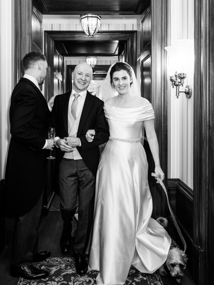 Phillipa Lepley Bride Georgina Corseted Duchess Satin Draped Collar Wedding Gown