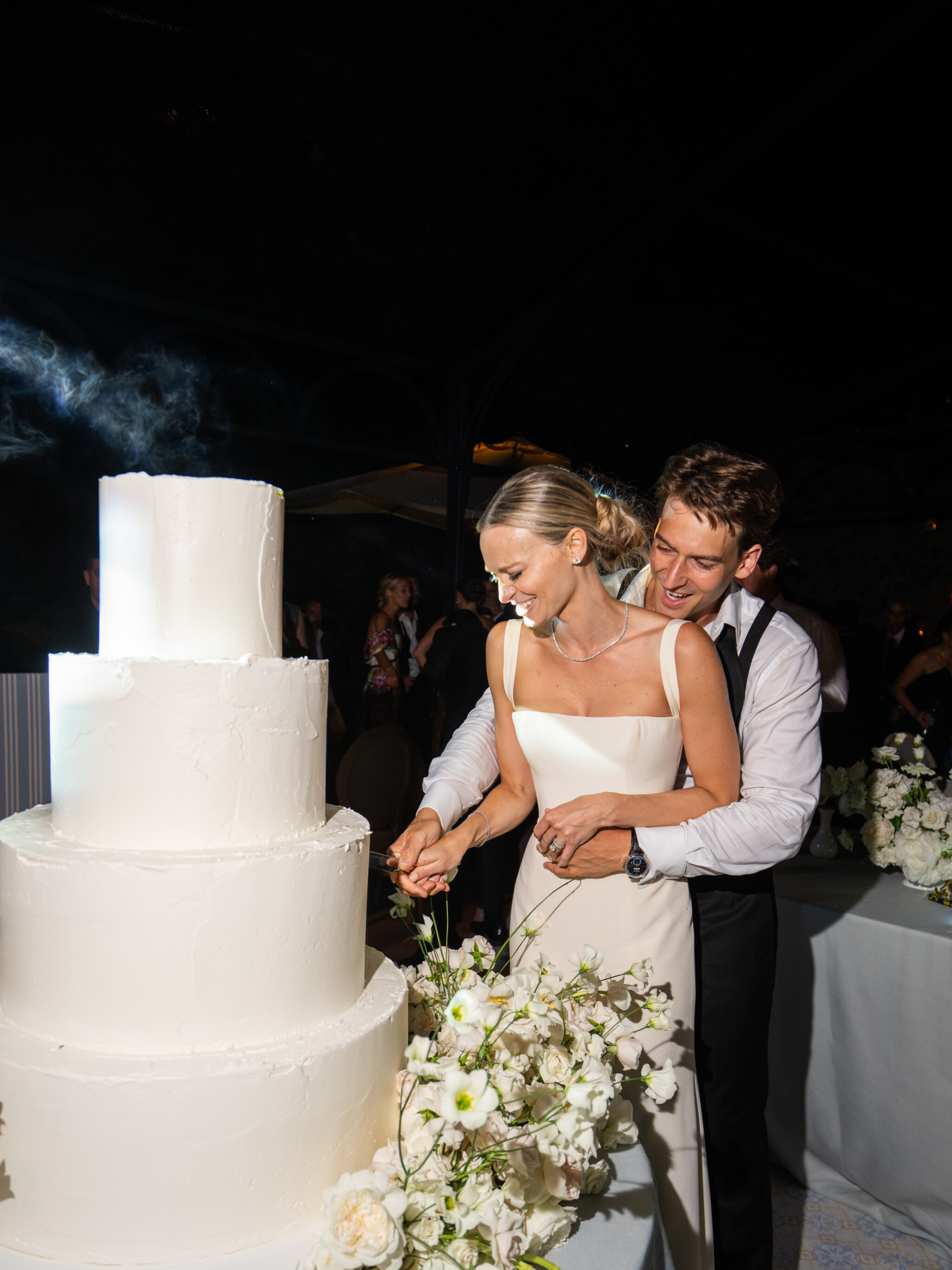 Vogue_Wedding_Phillipa_Lepley_Bespoke_Wedding_Dress_Ivory_Silk_Crepe_Fitted_Gown_With_Detachable_Cape_Portofino_Wedding