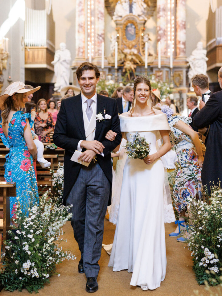 Phillipa Lepley bride Tatiana Silk Crepe and Duchess Satin Wedding Dress Bespoke Personal Embroidery Tuscany Italian Wedding