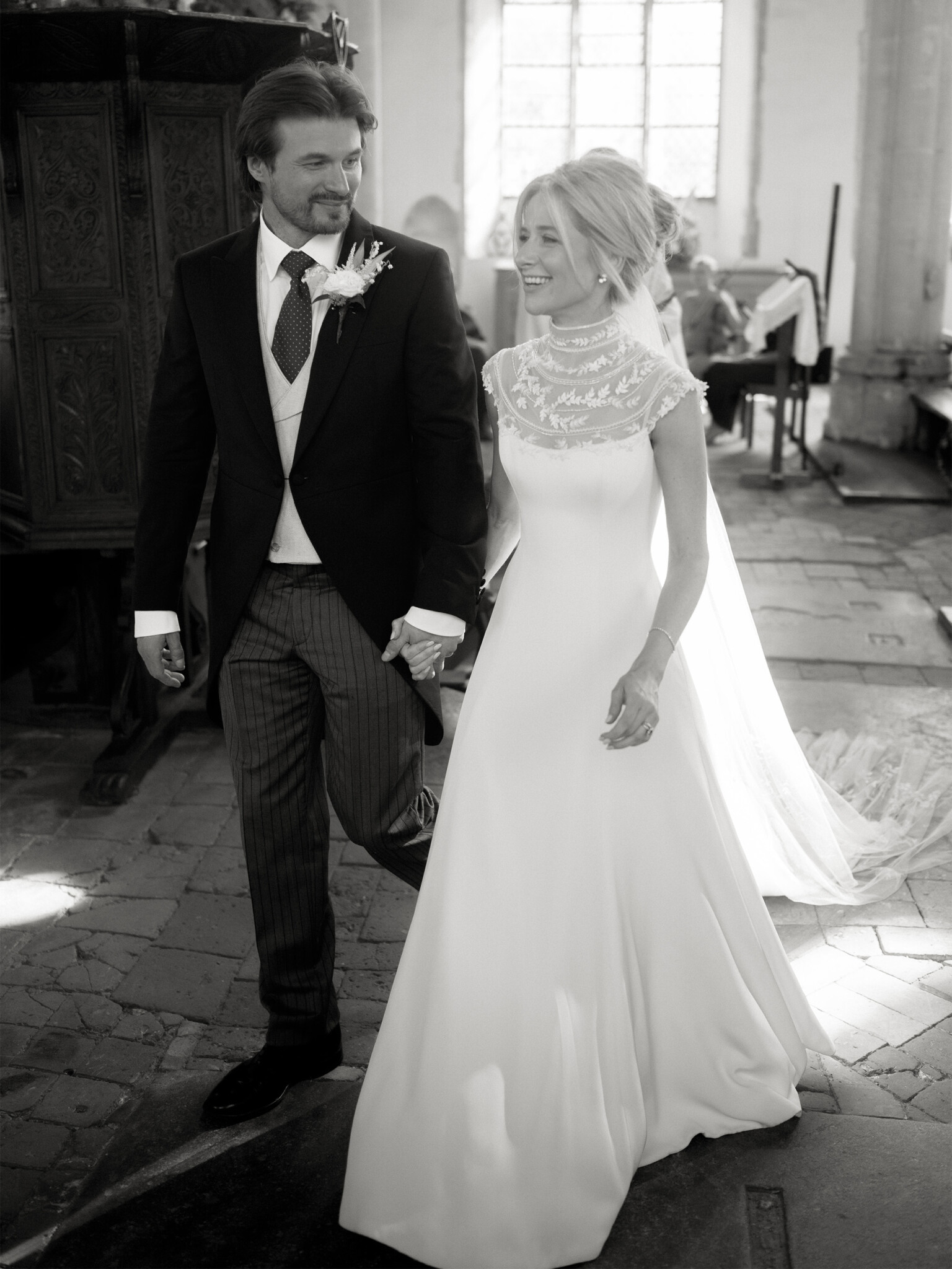 Phillipa Lepley Bride Isobel Silk Crepe Couture Wedding Dress With Embroidered Yoke And Embroidered Silk Tulle Veil Wilderness Reserve Wedding