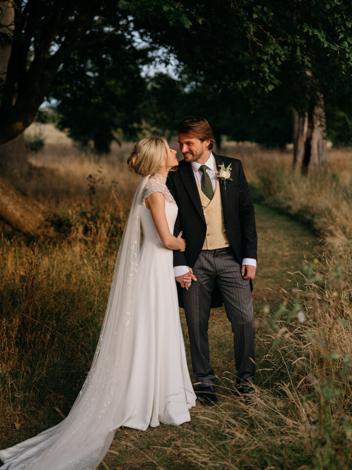 Phillipa Lepley Bride Isobel Silk Crepe Couture Wedding Dress With Embroidered Yoke And Embroidered Silk Tulle Veil Wilderness Reserve Wedding
