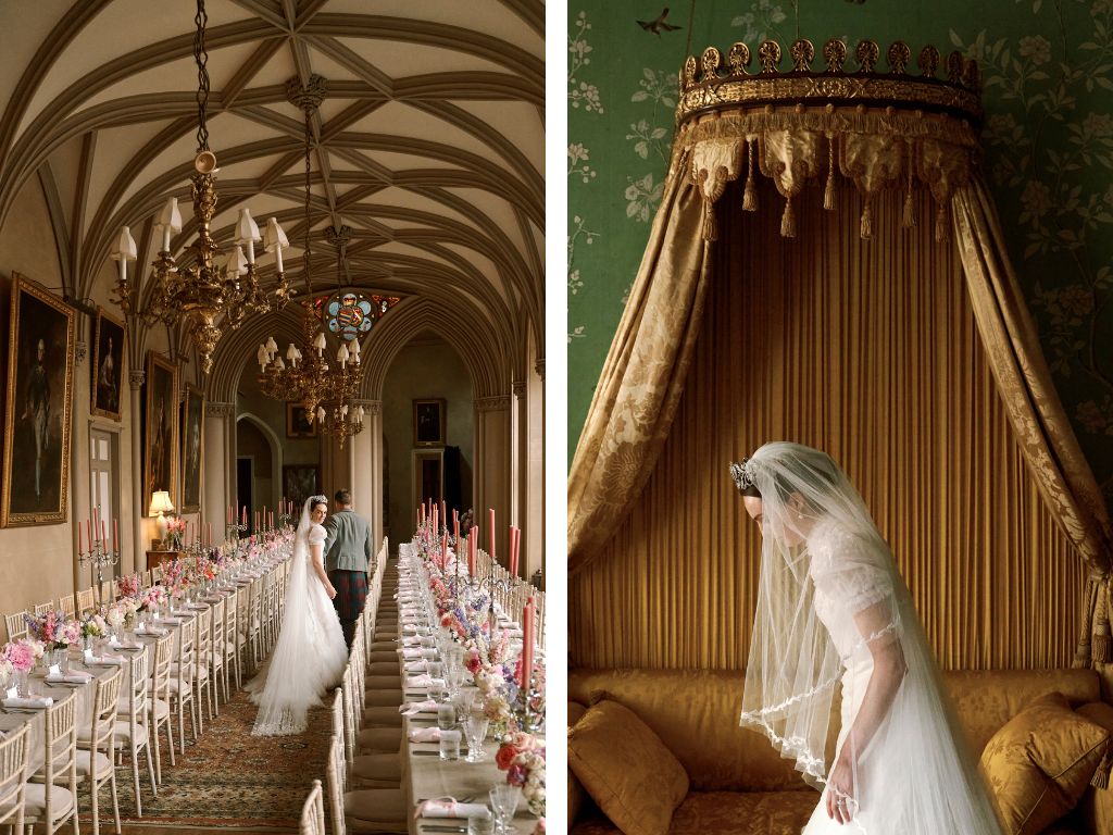 Phillipa_Lepley_Bespoke_Celestial_Puff_Sleeve_Wedding_Dress_Lady_Violet_Manners_Viscountess_Garnock_Wedding_At_ Belvoir_Castle