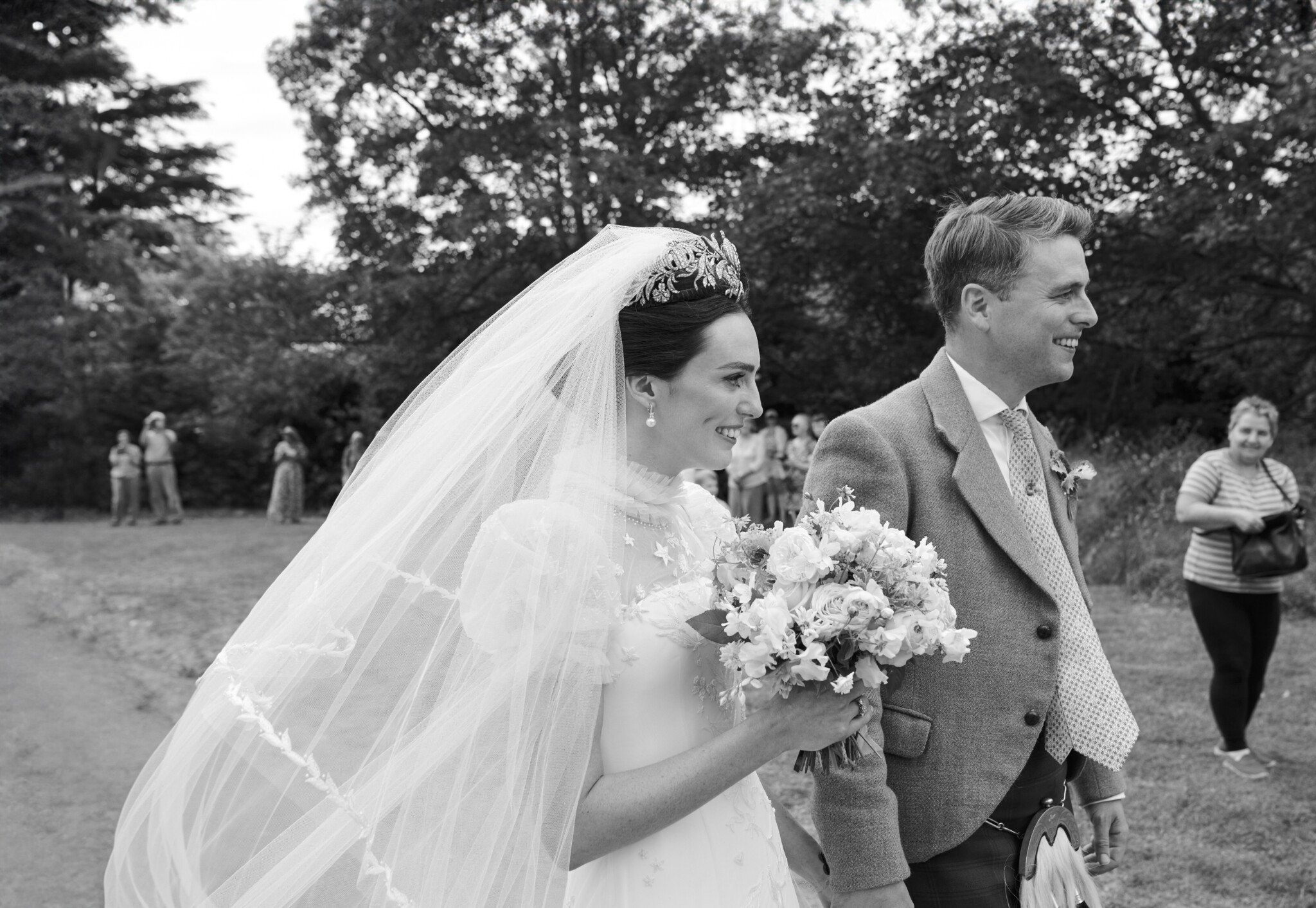 Phillipa_Lepley_Bespoke_Celestial_Puff_Sleeve_Wedding_Dress_Lady_Violet_Manners_Viscountess_Garnock_Wedding_At_ Belvoir_Castle