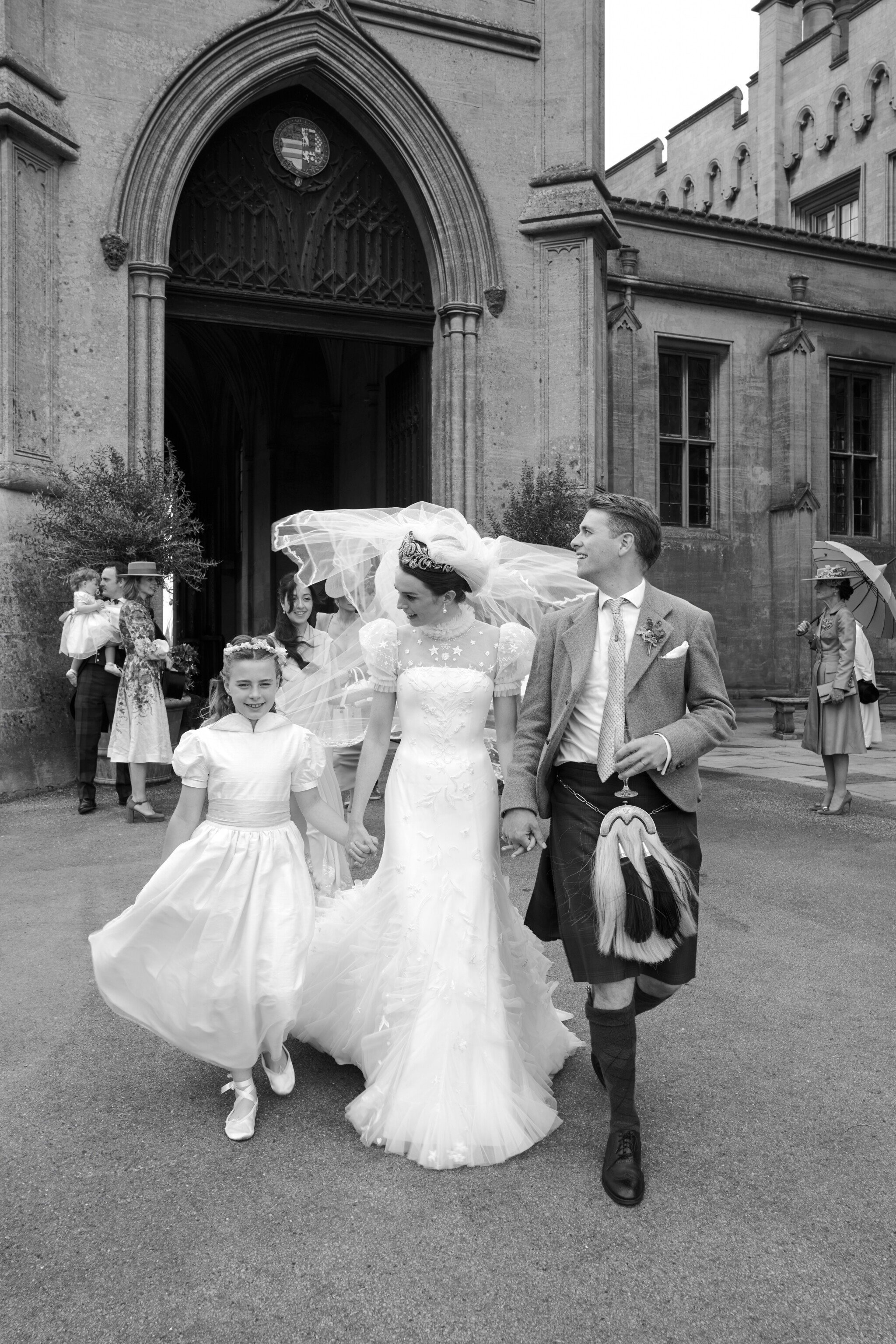 Phillipa_Lepley_Bespoke_Celestial_Puff_Sleeve_Wedding_Dress_Lady_Violet_Manners_Viscountess_Garnock_Wedding_At_ Belvoir_Castle