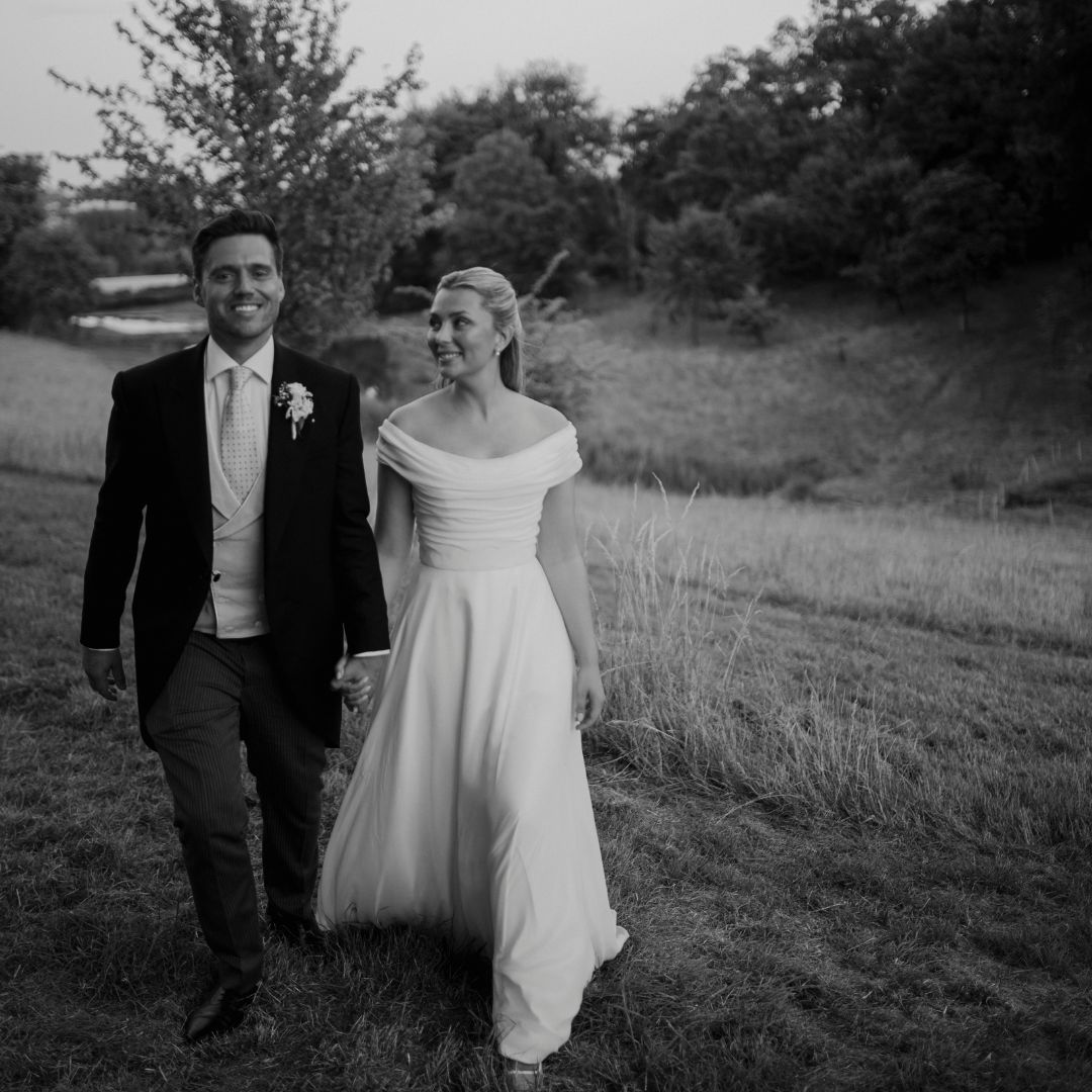 Phillipa_Lepley_Bride_Flo_English_Country_Wedding_Draped_Off_The_Shoulder_Corseted_Wedding_Dress_Embroidered_Veil