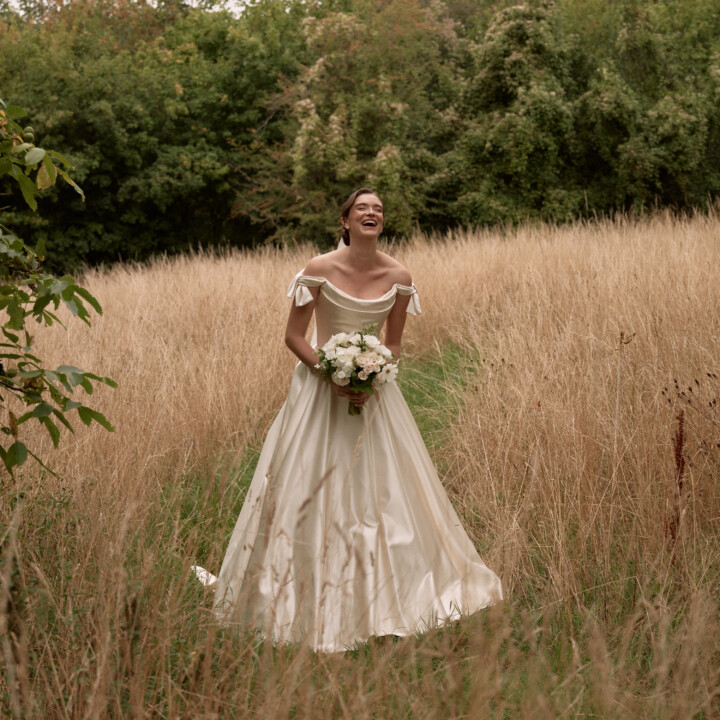 Phillipa Lepley Real Bride Caroline Duchess Satin Wedding Dress And Veil