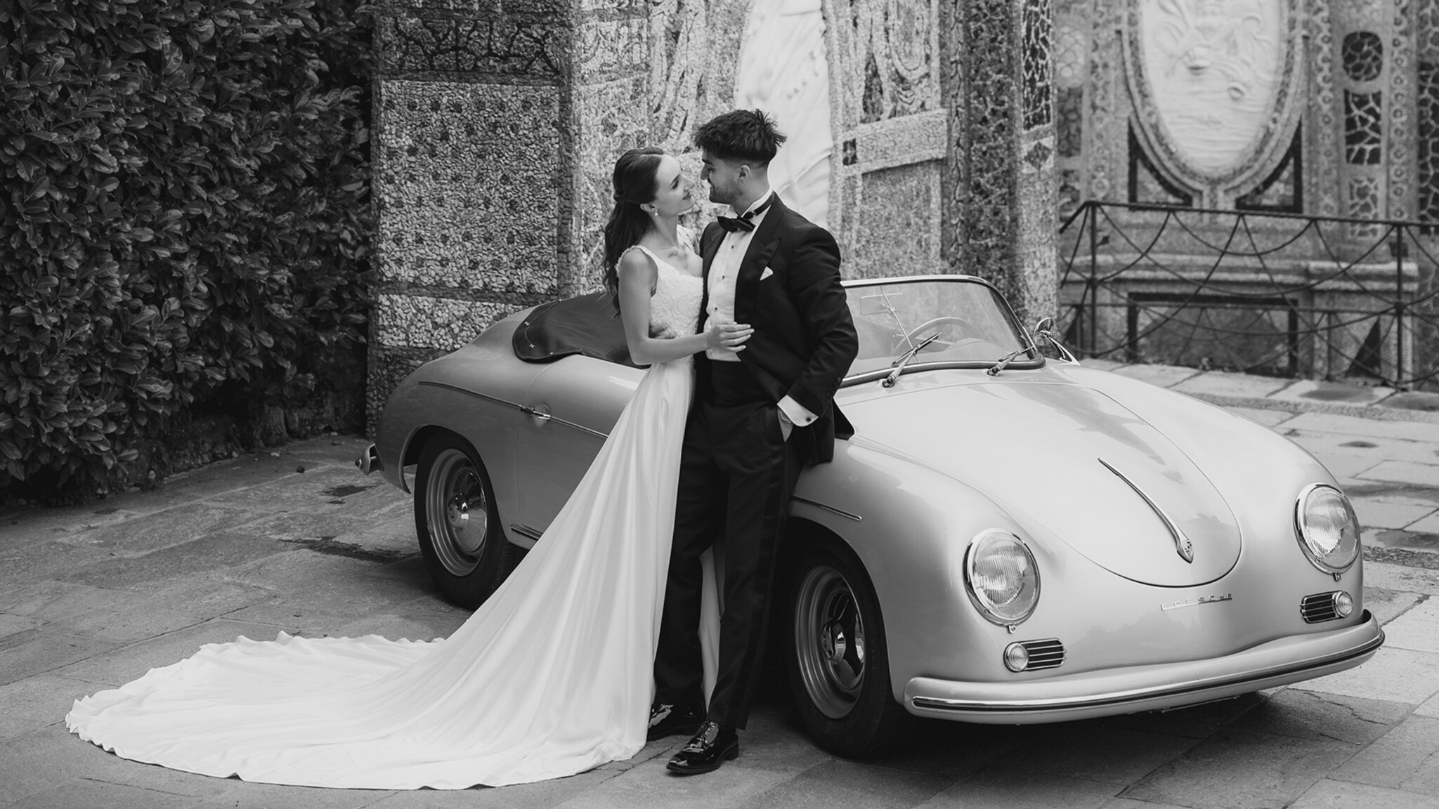 Phillipa Lepley Bride Violet Couture Pearl Lace Wedding Dress Lake Como Destination Wedding