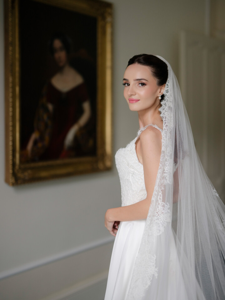 Phillipa Lepley Bride Violet Couture Pearl Lace Wedding Dress Lake Como Destination Wedding