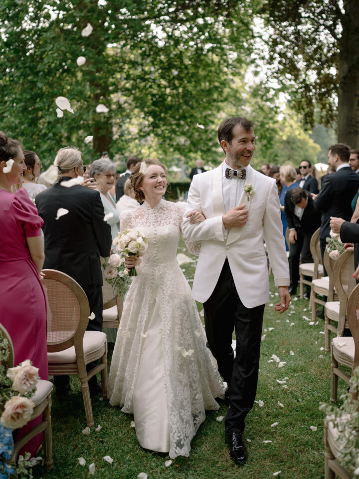 Phillipa Lepley bride Kylen Apple and Oak Lace Couture Coat and Wedding Dress French Chateau Wedding