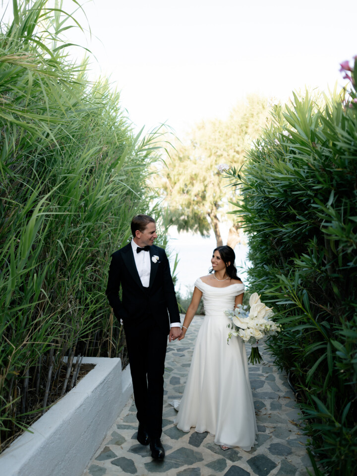 Phillipa Lepley Bride Ismini Off The Shoulder Lightweight Georgette Couture Gown Athens Wedding