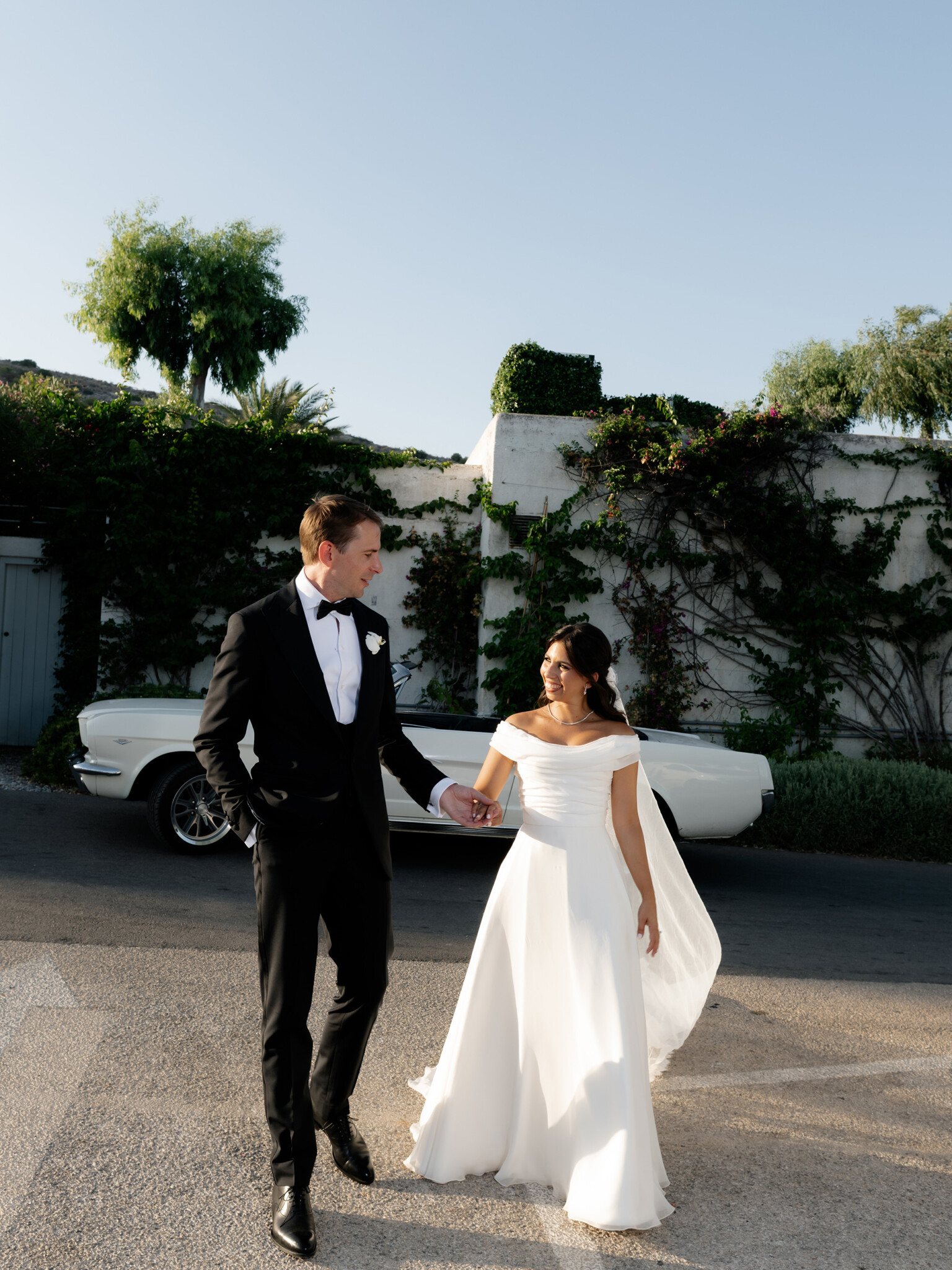 Phillipa Lepley Bride Ismini Off The Shoulder Lightweight Georgette Couture Gown Athens Wedding