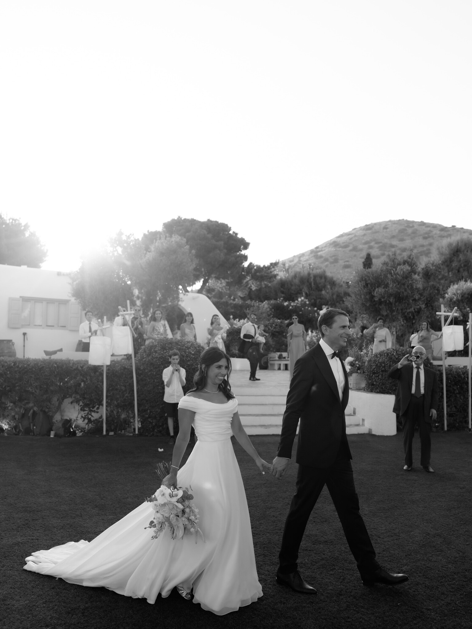 Phillipa Lepley Bride Ismini Off The Shoulder Lightweight Georgette Couture Gown Athens Wedding