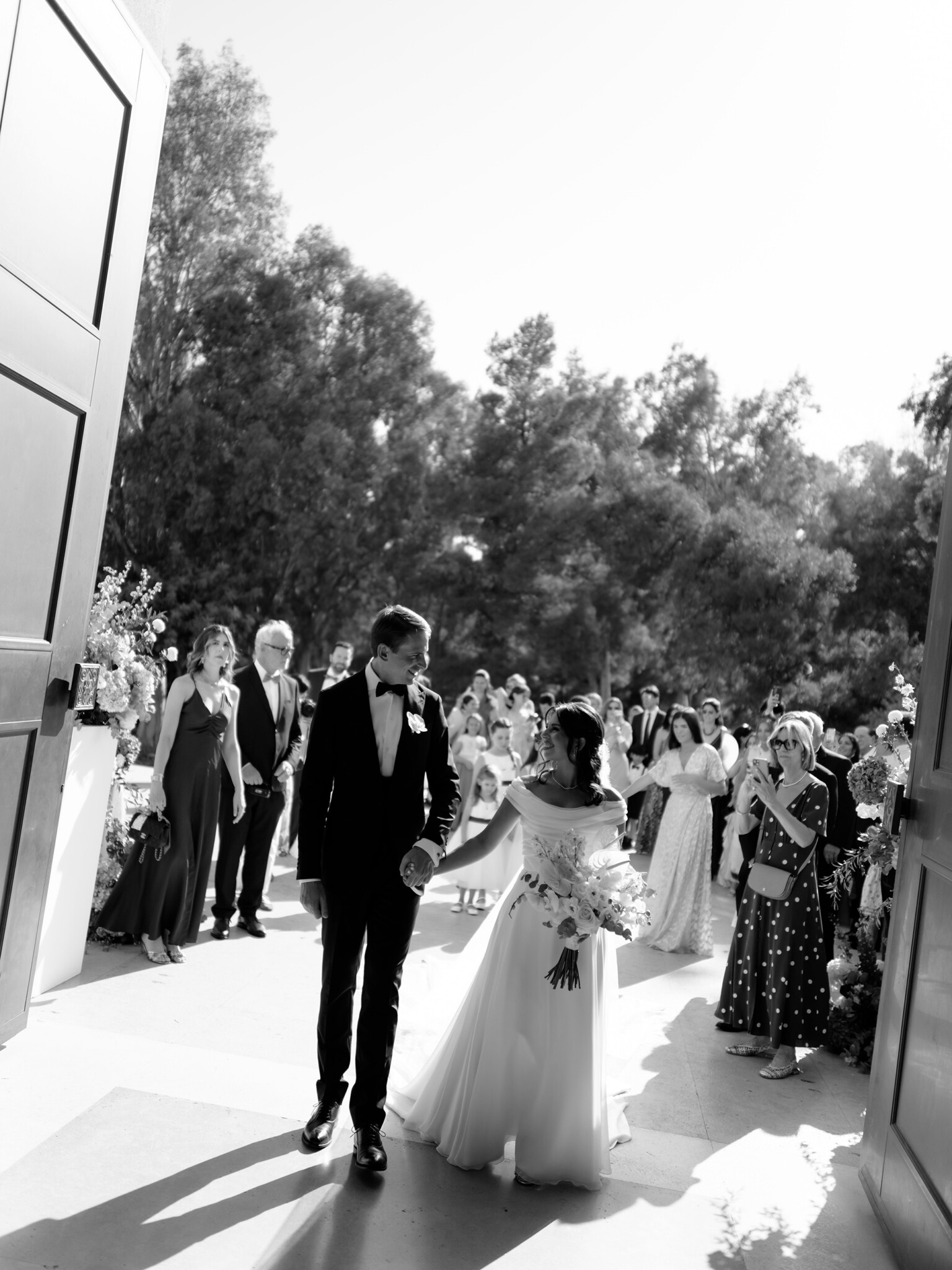 Phillipa Lepley Bride Ismini Off The Shoulder Lightweight Georgette Couture Gown Athens Wedding