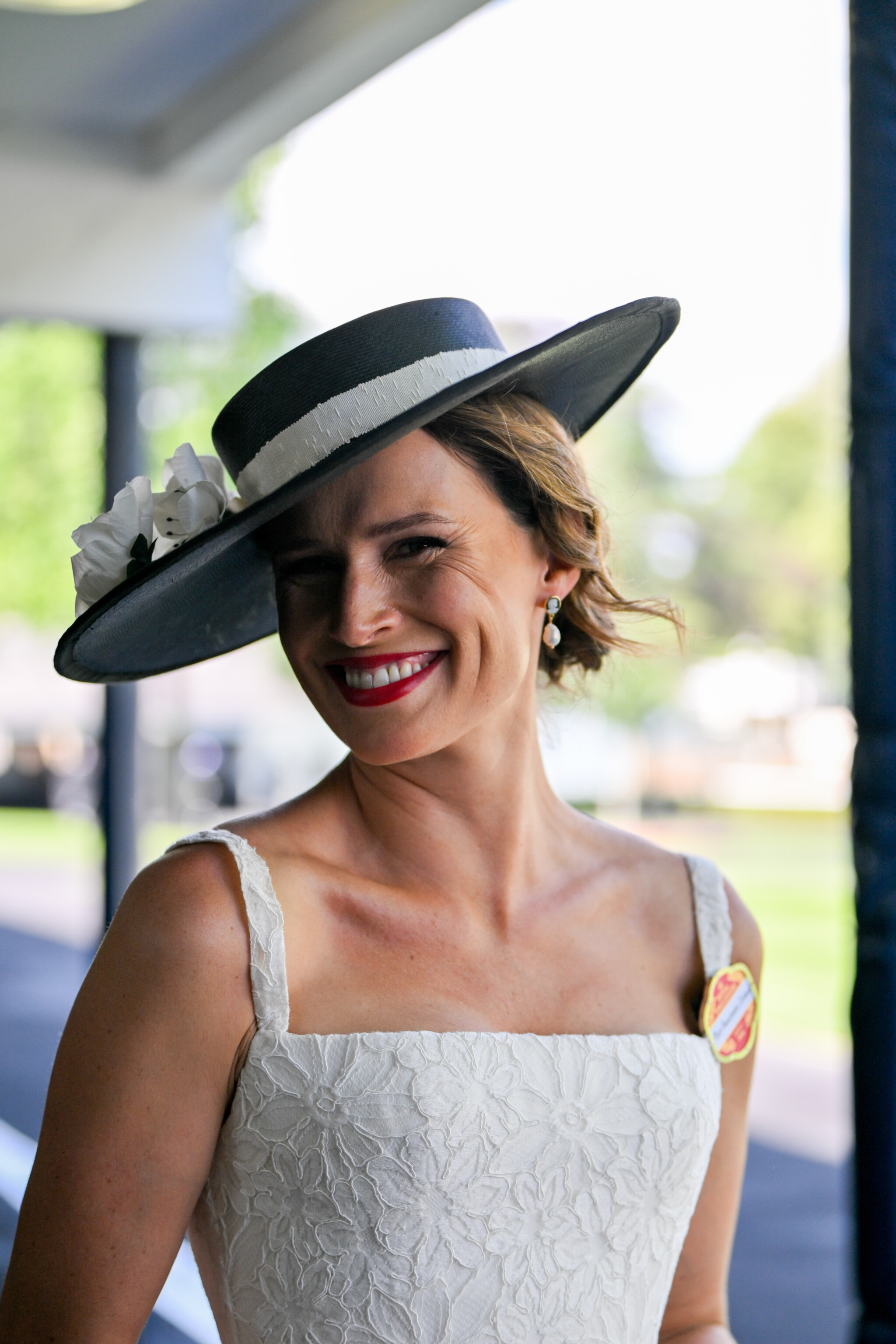 Francesca Cumani Royal Ascot Day Four Daisy Girl Short Lace Couture Dress