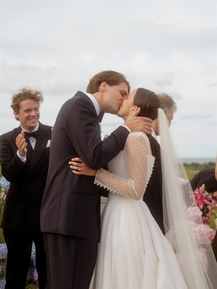 Phillipa Lepley Bride Lena Dotty Tulle Square Neckline And Long Sleeve Wedding Dress Puglia Wedding