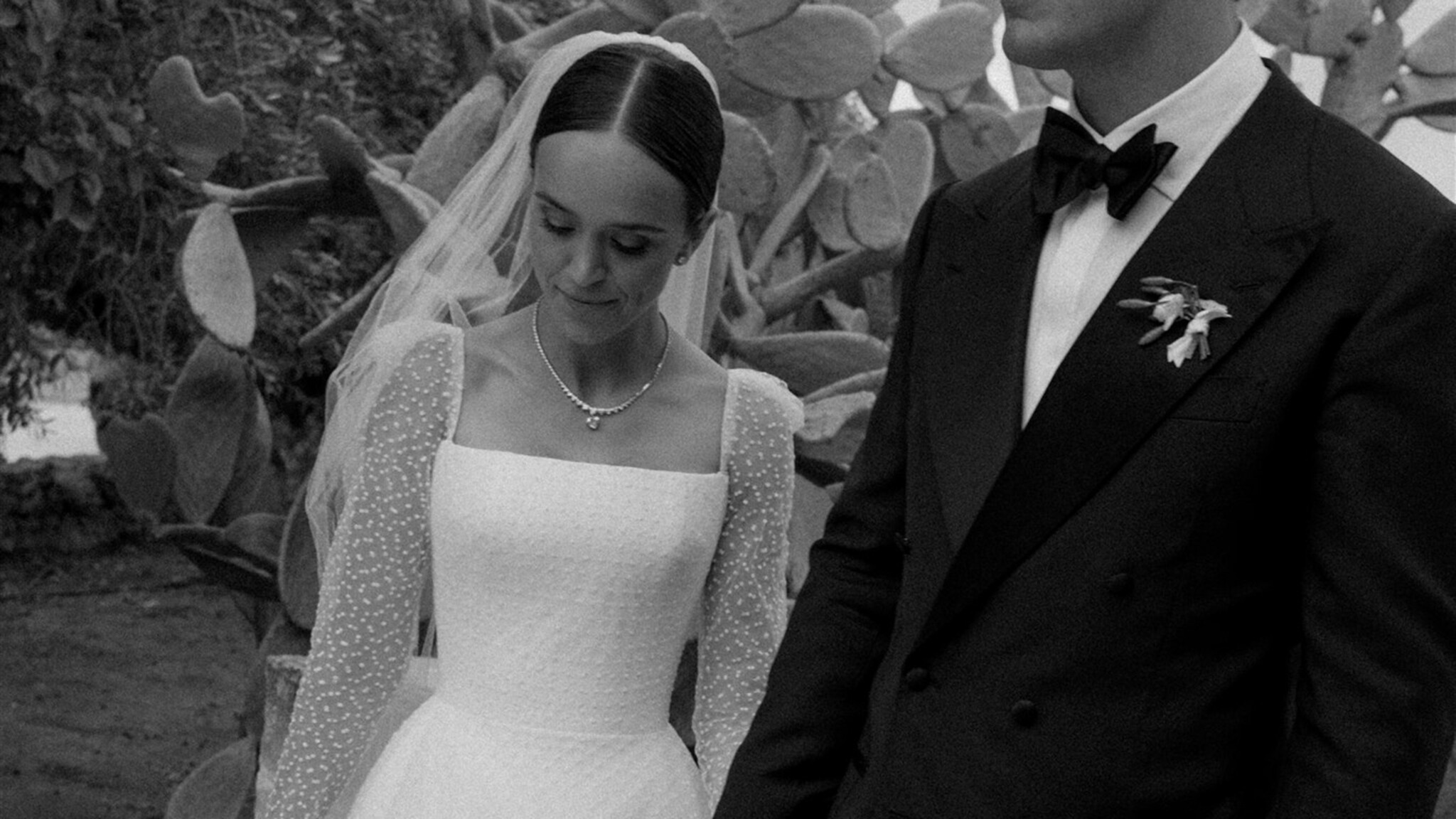 Phillipa Lepley Bride Lena Dotty Tulle Square Neckline And Long Sleeve Wedding Dress Puglia Wedding