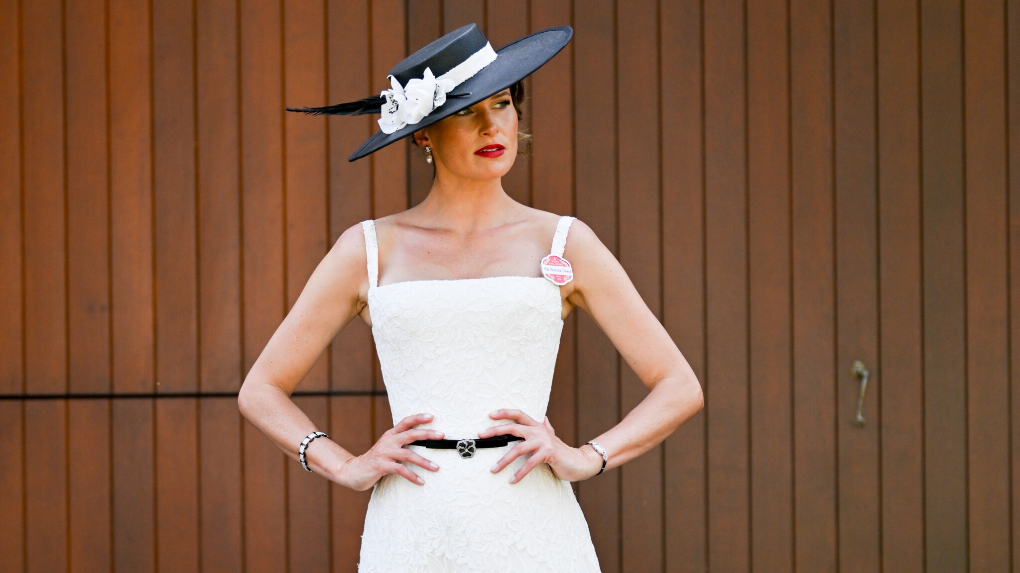 Francesca Cumani Royal Ascot Day Four Daisy Girl Short Lace Couture Dress