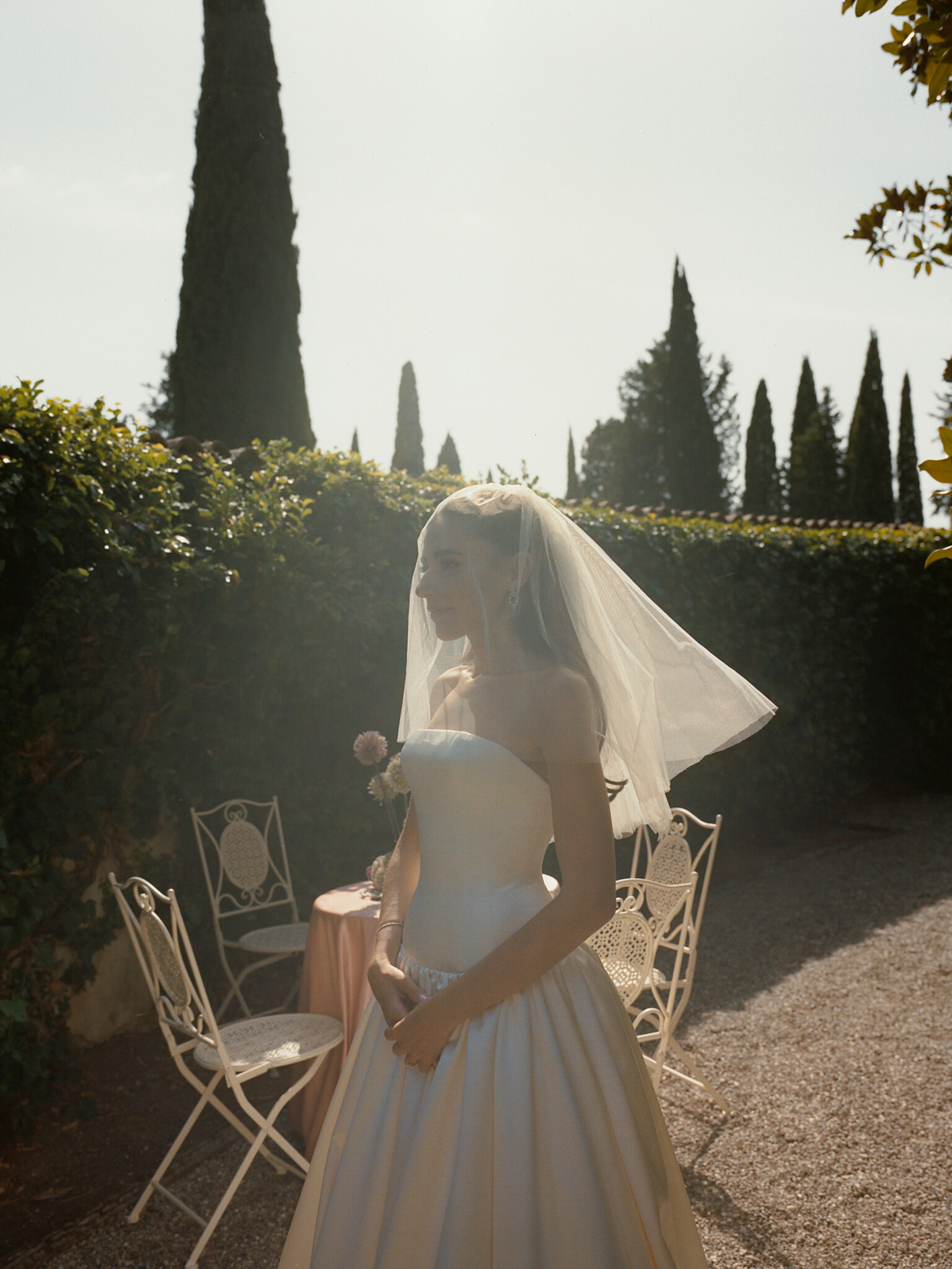 Phillipa Lepley bride Bana Dropped Waist Minimalist Couture Duchess Satin Wedding Dress With Corset and Short Veil