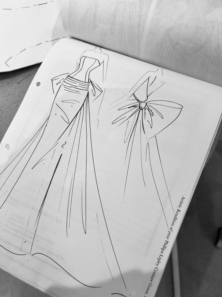 Phillipa Lepley bride Sara Walker Vogue Weddings Italian Duchess Satin Wedding Dress With Oversized Bow Seattle Wedding
