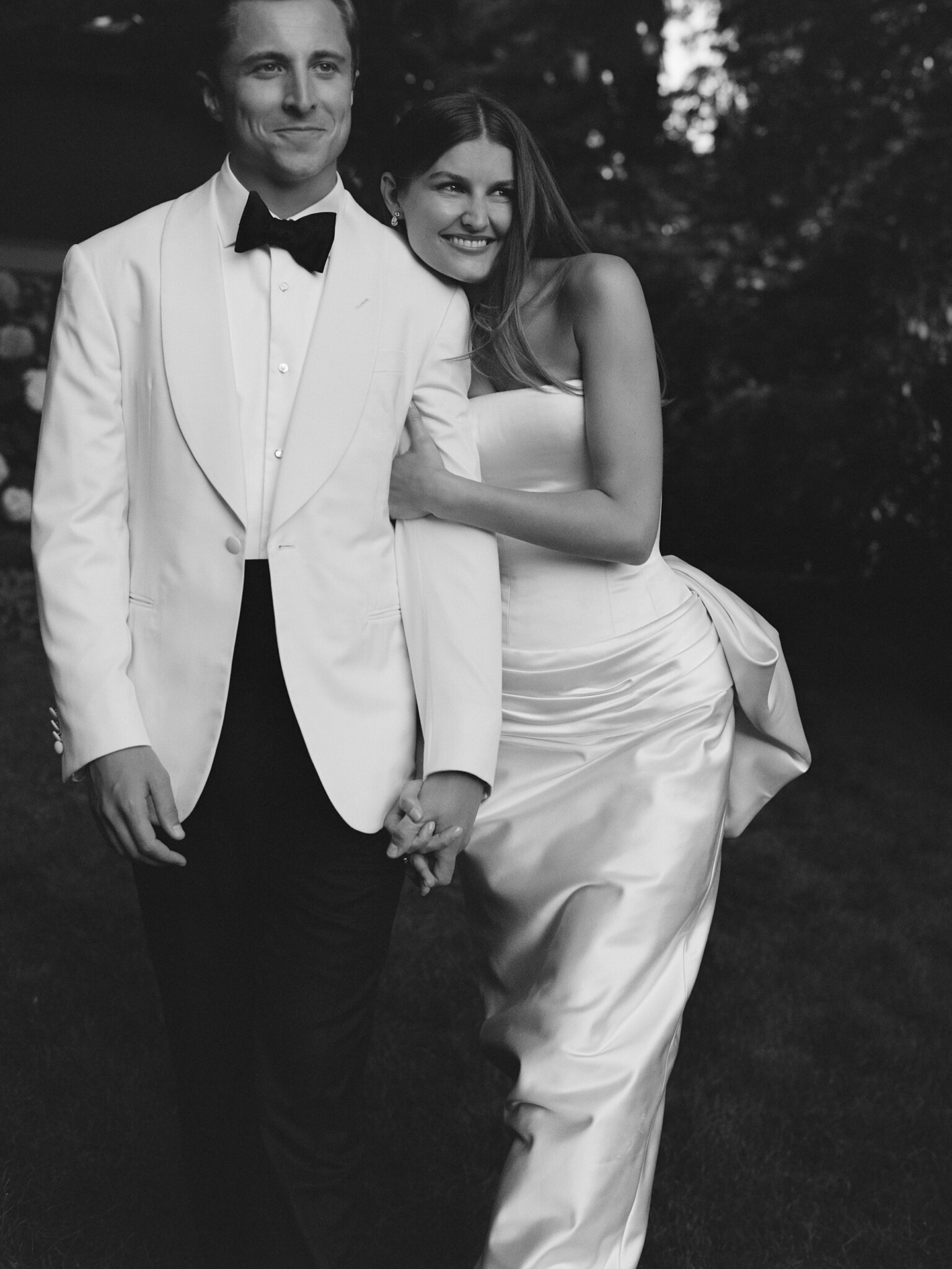 Phillipa Lepley bride Sara Walker Vogue Weddings Italian Duchess Satin Wedding Dress With Oversized Bow Seattle Wedding