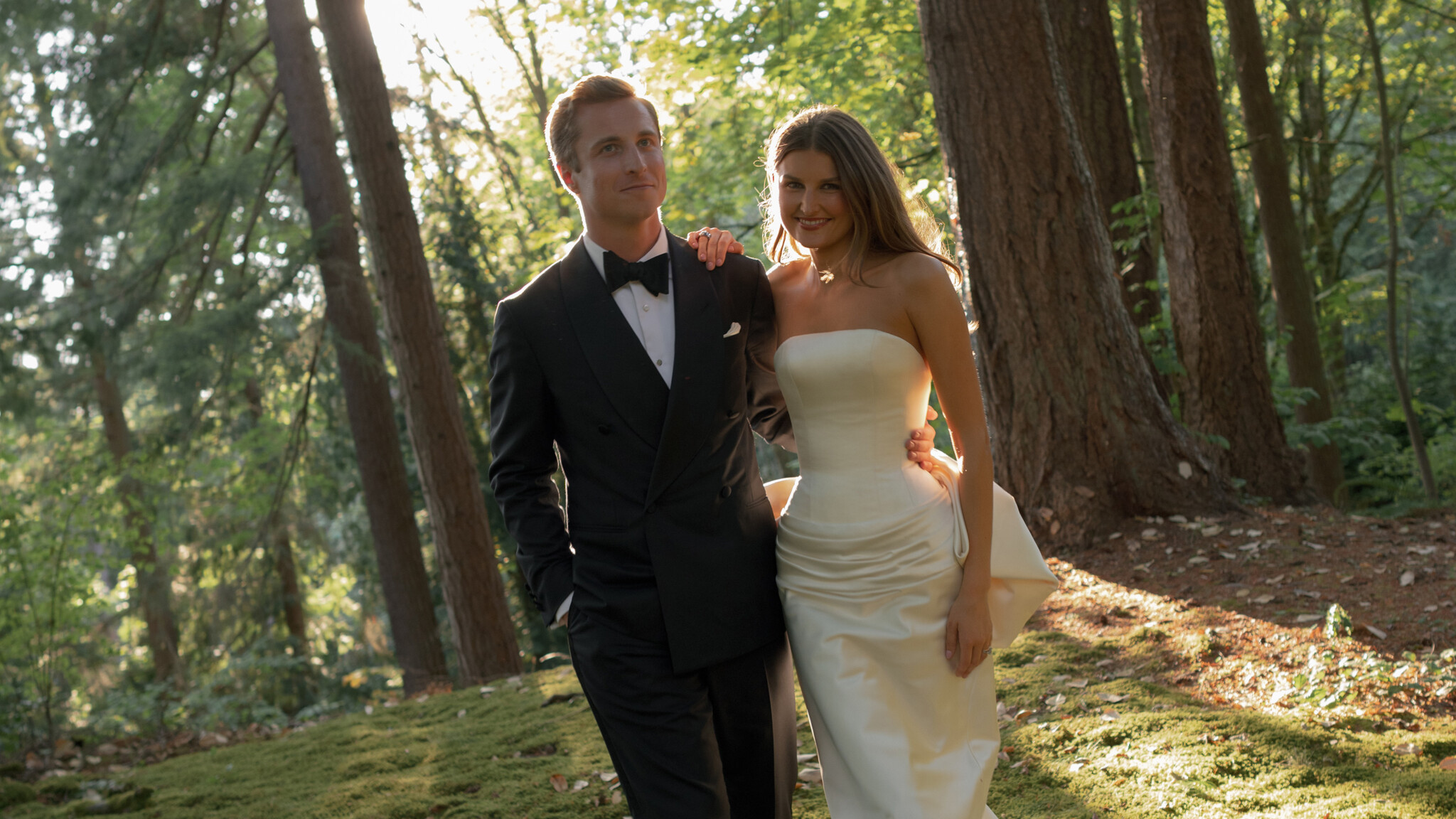 Phillipa Lepley bride Sara Walker Vogue Weddings Italian Duchess Satin Wedding Dress With Oversized Bow Seattle Wedding