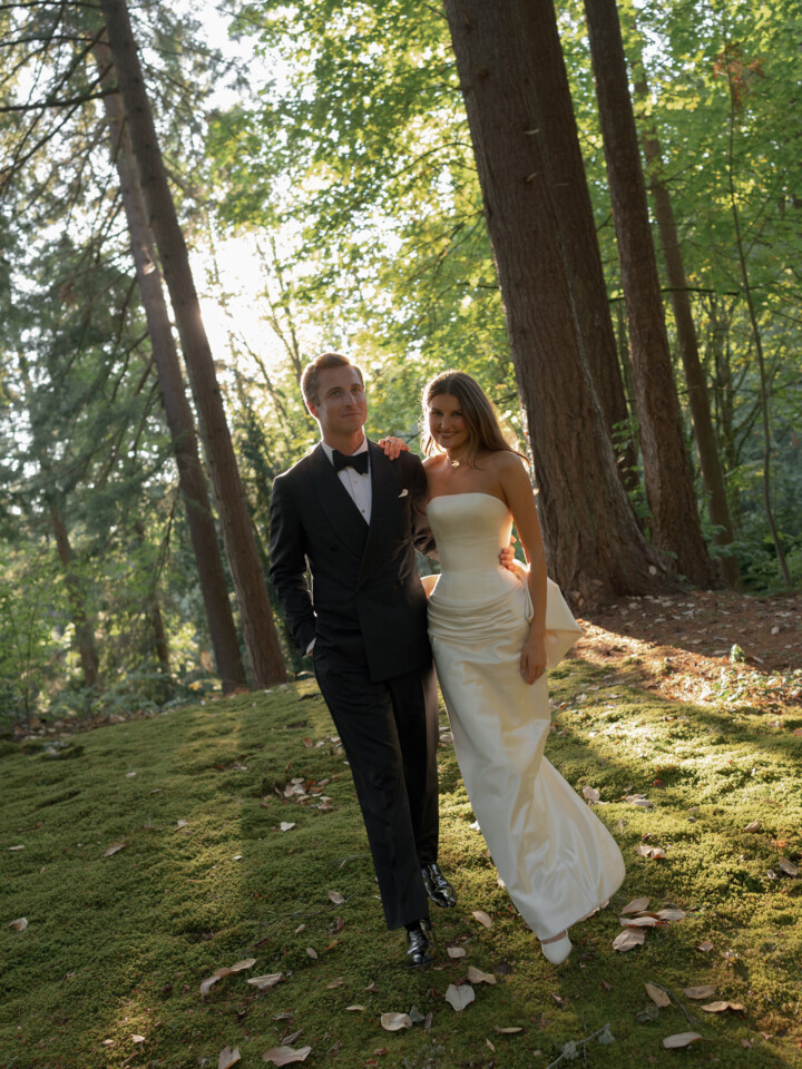 Phillipa Lepley bride Sara Walker Vogue Weddings Italian Duchess Satin Wedding Dress With Oversized Bow Seattle Wedding