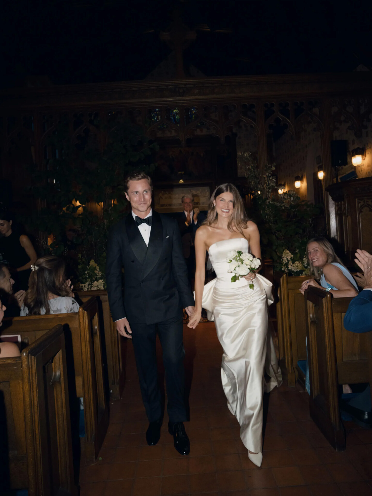 Phillipa Lepley bride Sara Walker Vogue Weddings Italian Duchess Satin Wedding Dress With Oversized Bow Seattle Wedding