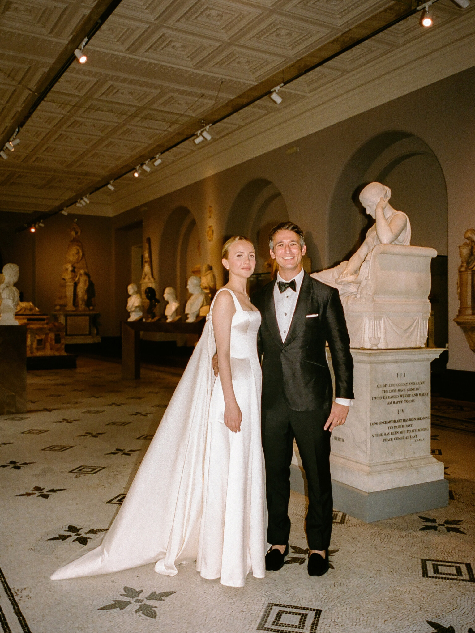 Phillipa Lepley Bride Sky Jessica Watteau Couture Duchess Satin Wedding Dress With Removable Watteau Train Victoria And Albert Museum Wedding London