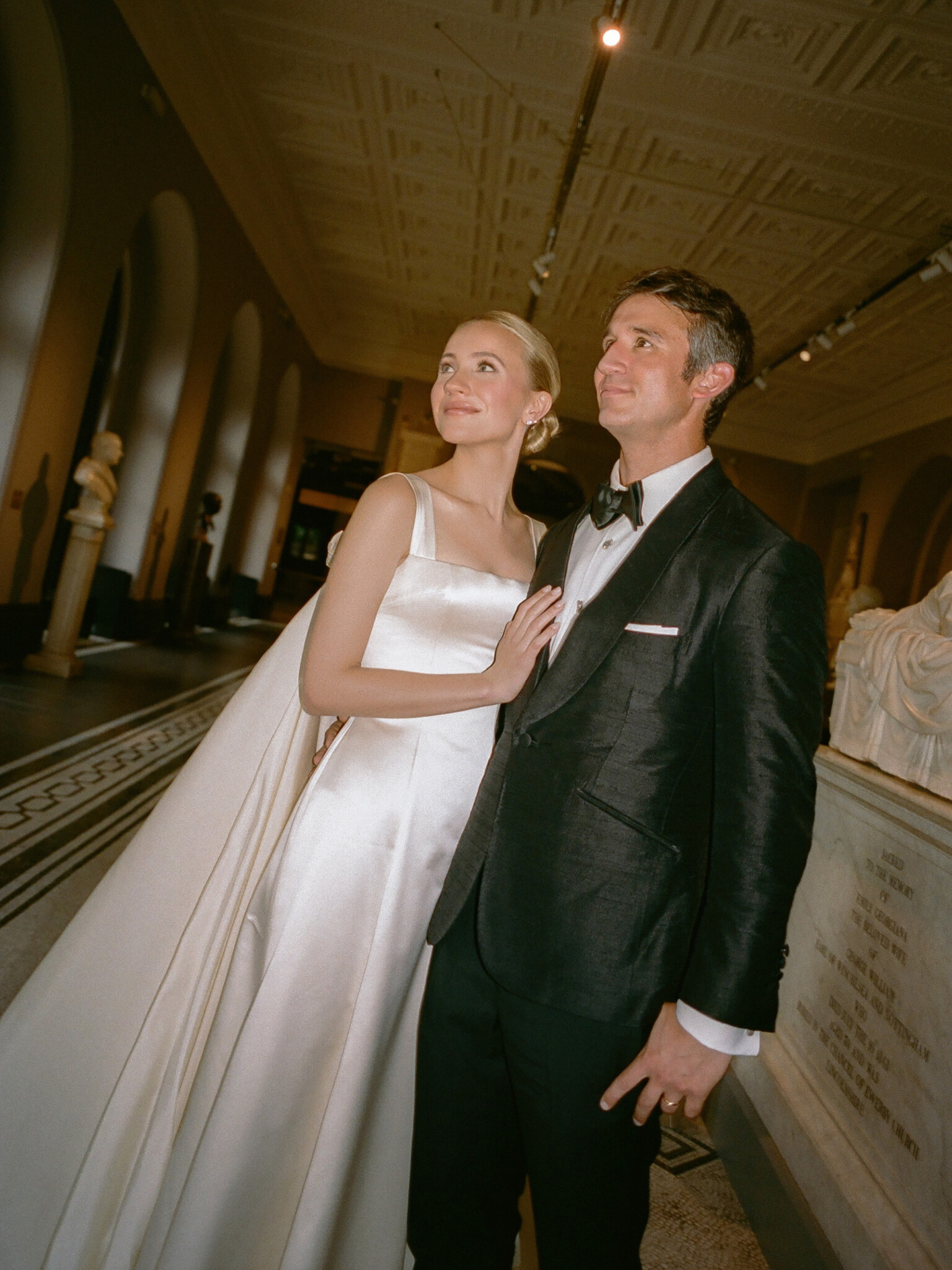 Phillipa Lepley Bride Sky Jessica Watteau Couture Duchess Satin Wedding Dress With Removable Watteau Train Victoria And Albert Museum Wedding London
